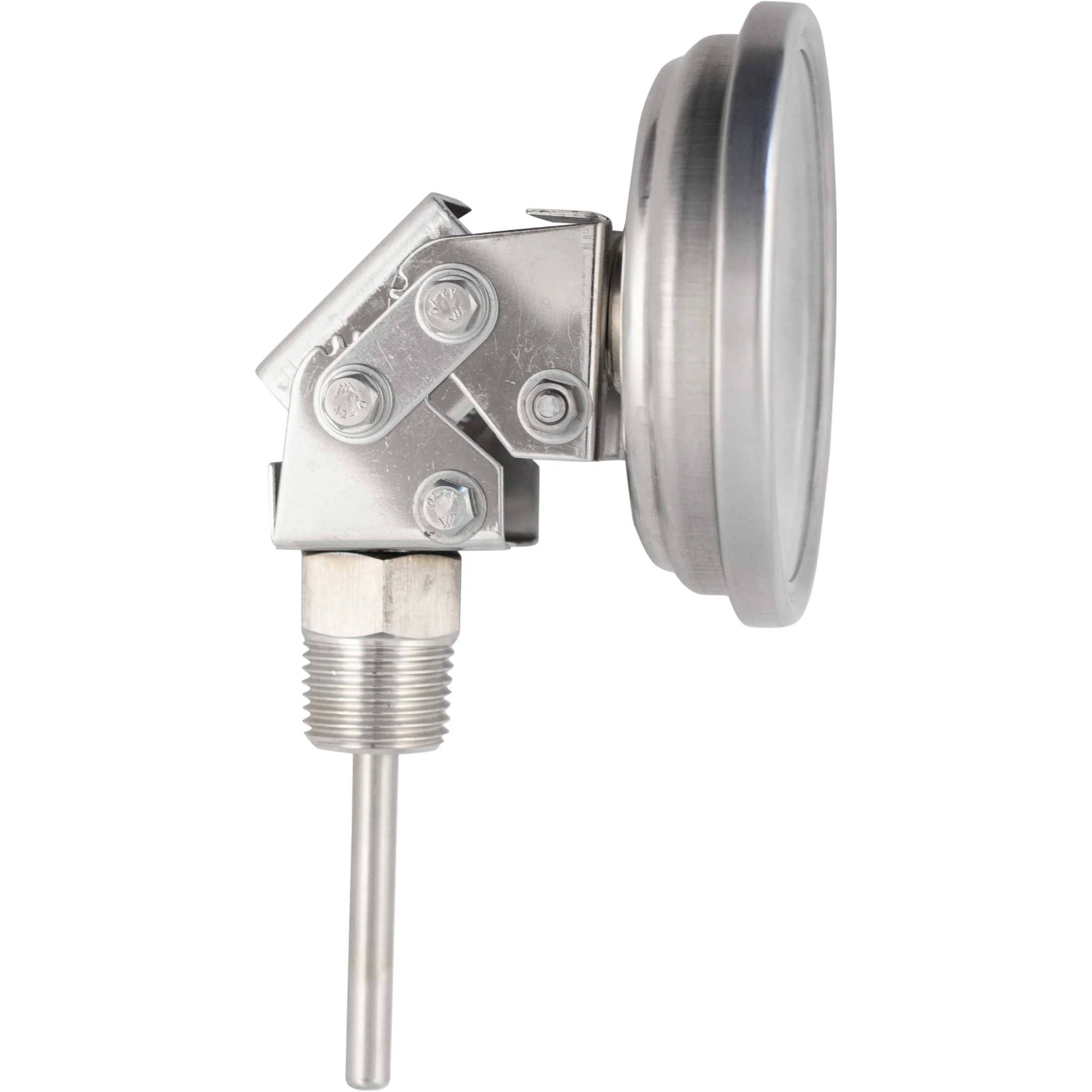1/2" MPT Adjustable Angle Dial Thermometer For Kettles - 3 in. Face - Image 2