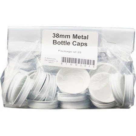 White Metal Screw Cap for Growlers and Jugs (38 mm) - Image 3