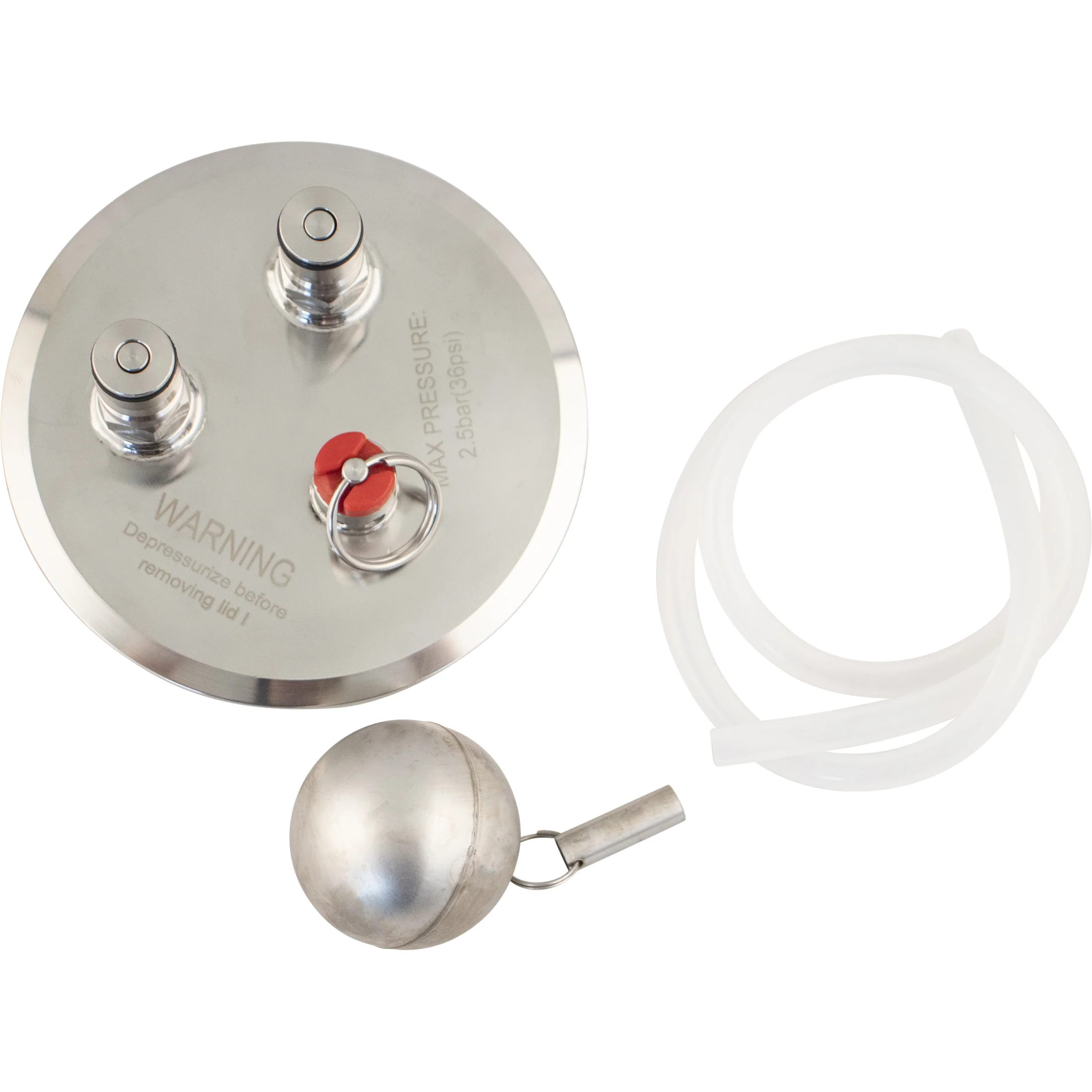 4 in. Tri-Clamp Lid with Ball Lock Posts, PRV & Floating Dip Tube