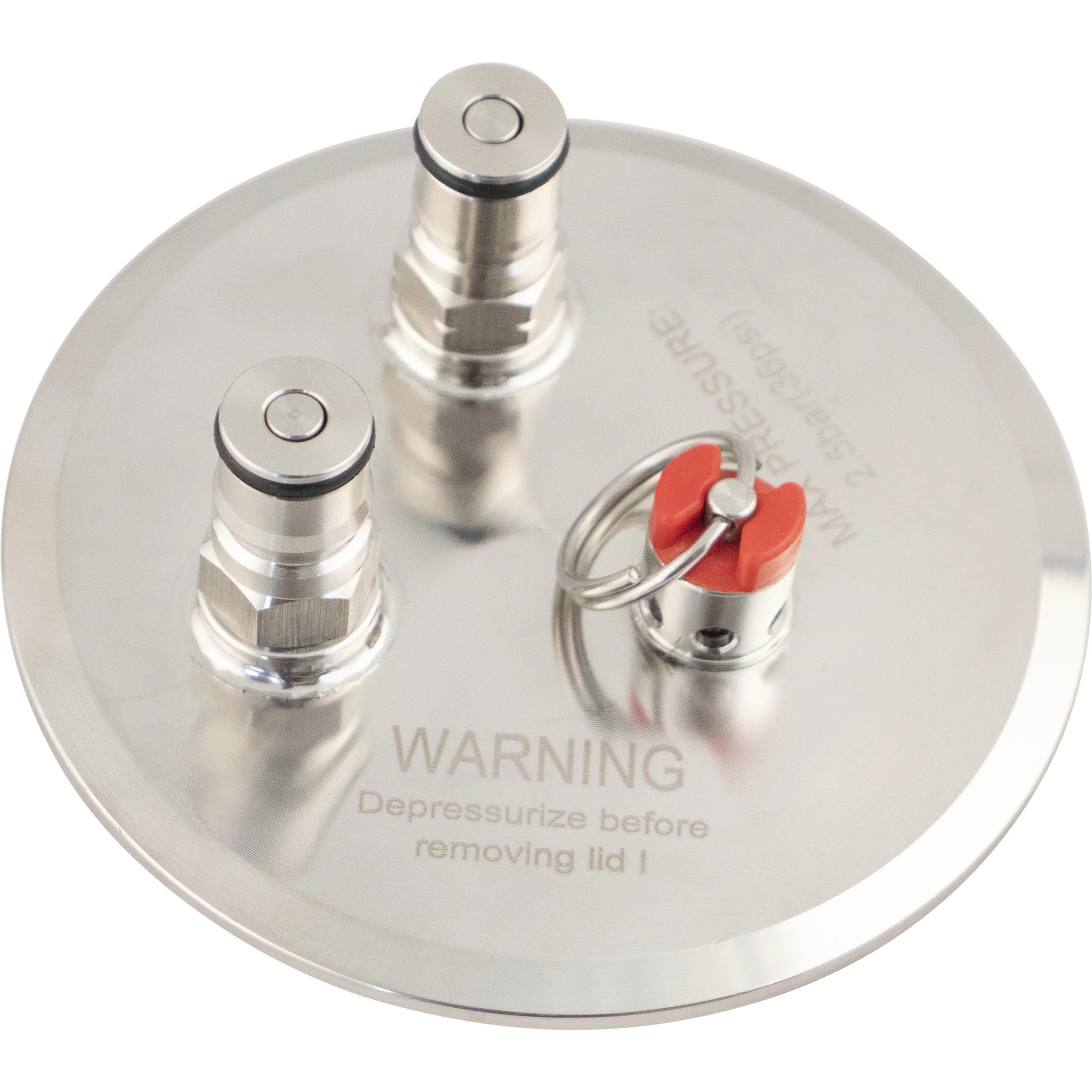 4 in. Tri-Clamp Lid with Ball Lock Posts, PRV & Floating Dip Tube - Image 2