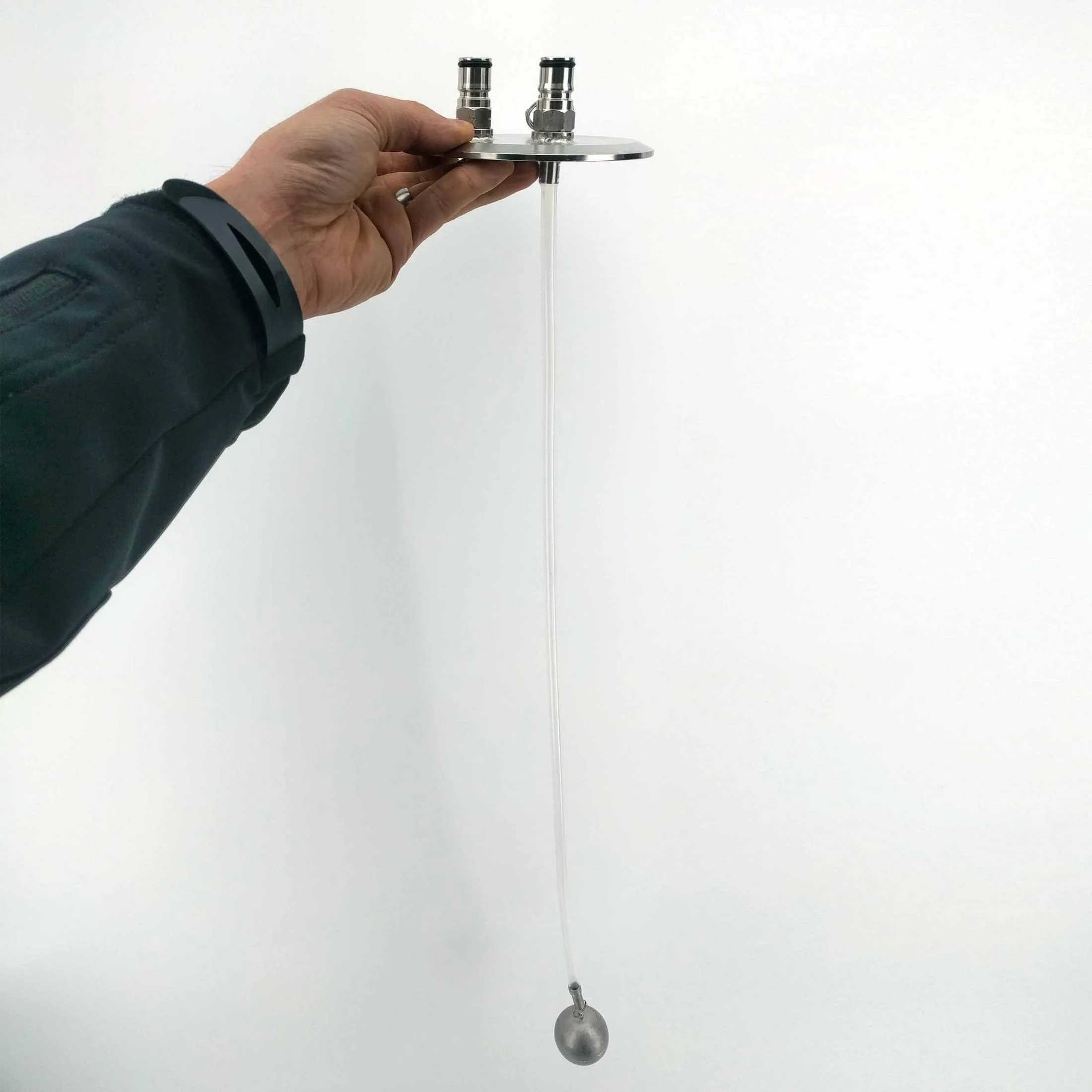 4 in. Tri-Clamp Lid with Ball Lock Posts, PRV & Floating Dip Tube - Image 4