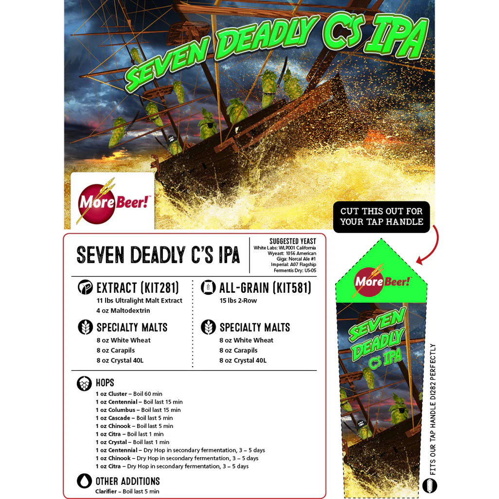 7 Deadly Cs IPA | 5 Gallon Beer Recipe Kit | All-Grain - Image 3