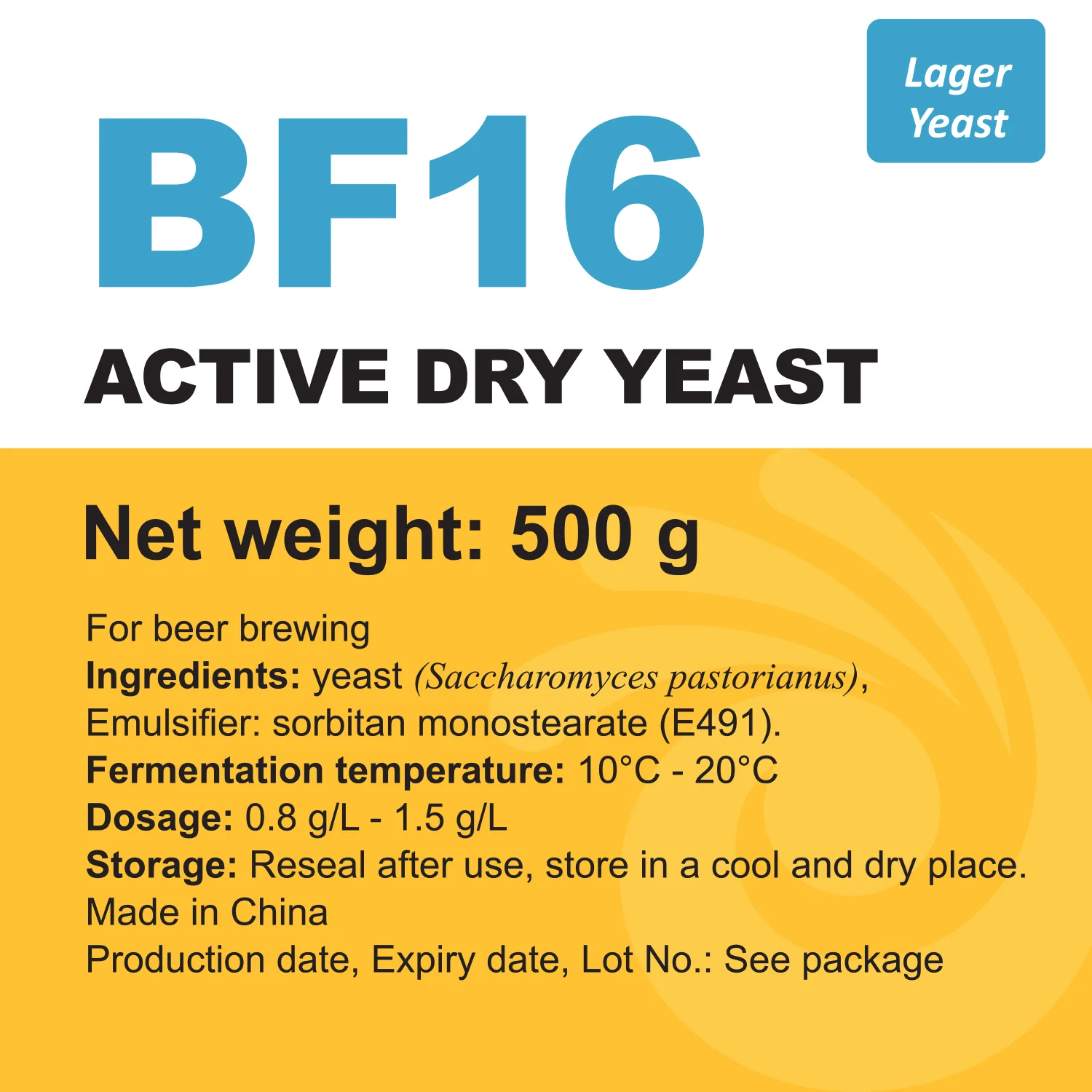 Angel Yeast | BF16 Swiss Lager Yeast | 500 g