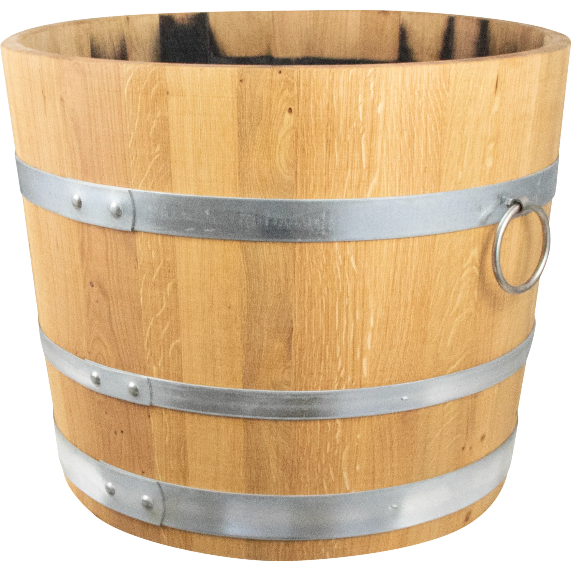 Balazs Planter Barrel | Half Barrel Planter | Flower Pot | 23.5" x 19.5" - Image 2