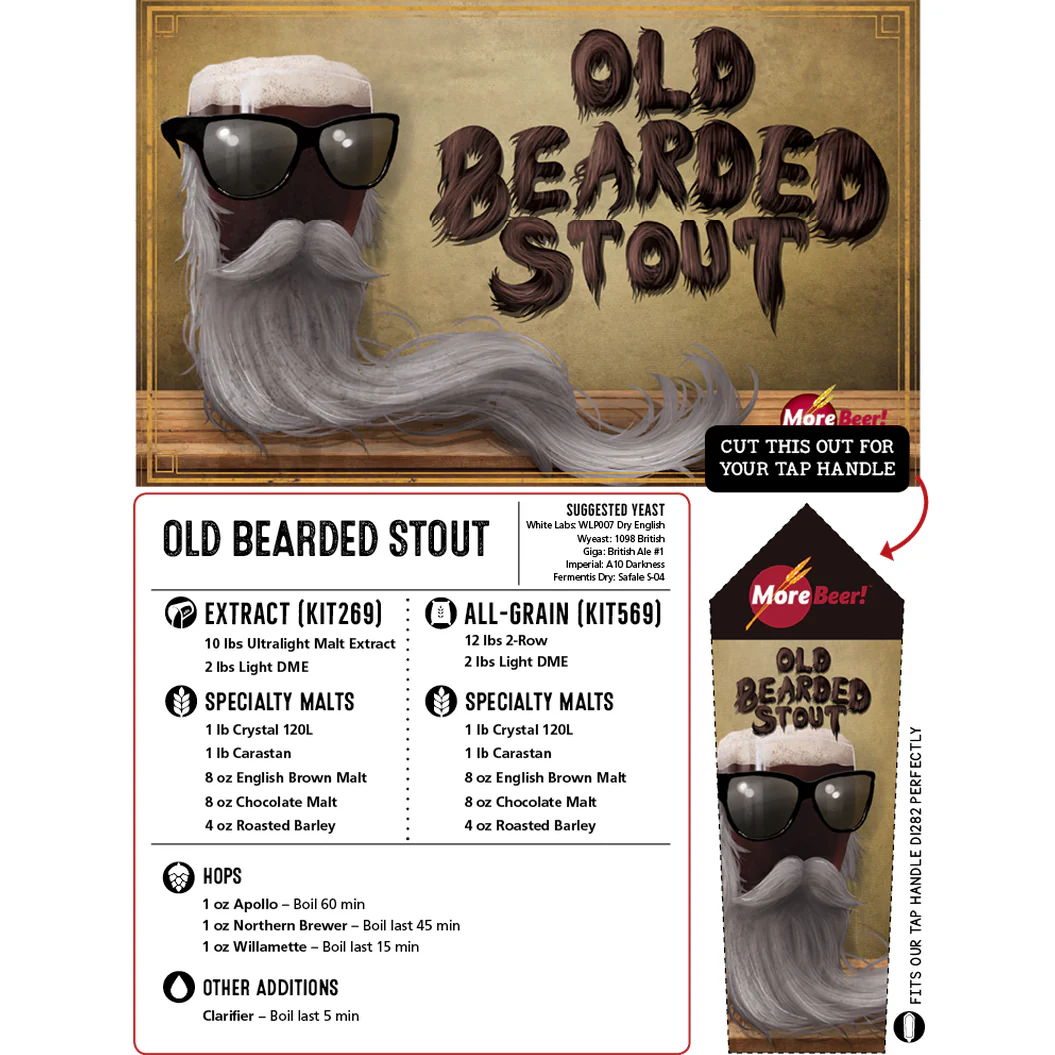 Old Bearded Stout | North Coast Old Rasputin Russian Imperial Stout® Clone | 5 Gallon Beer Recipe Kit | Extract - Image 3