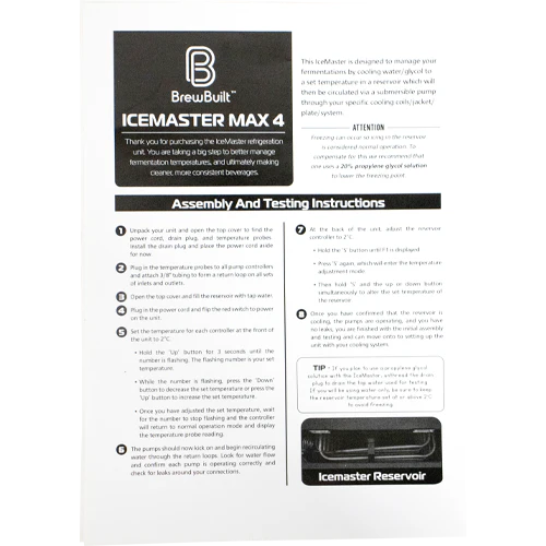 BrewBuilt® IceMaster Max 4 | Glycol Chiller | 4 Built In Temp Controllers & Pumps | 2600btu | 110V | 8 Gal. Tank Capacity - Image 12