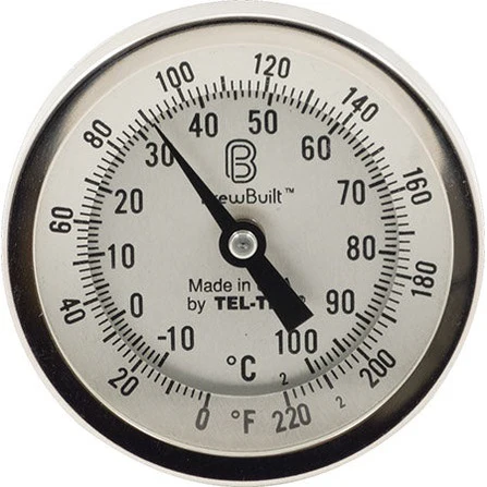 BrewBuilt® Thermometer | 3" Dial Face | 6" Probe