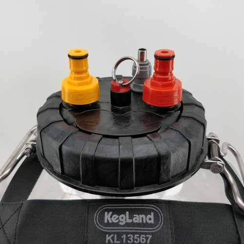 Carbonation and Line Cleaning Ball Lock Quick Disconnect (QD) Cap - Red Plastic - Image 5
