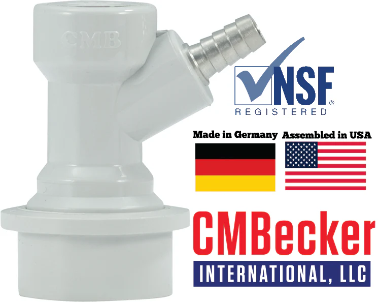 CMBecker Ball Lock Quick Disconnect (QD) | Gas In | Barbed | High-Quality Plastic QD | NSF Registered | Made in Germany | Assembled in USA