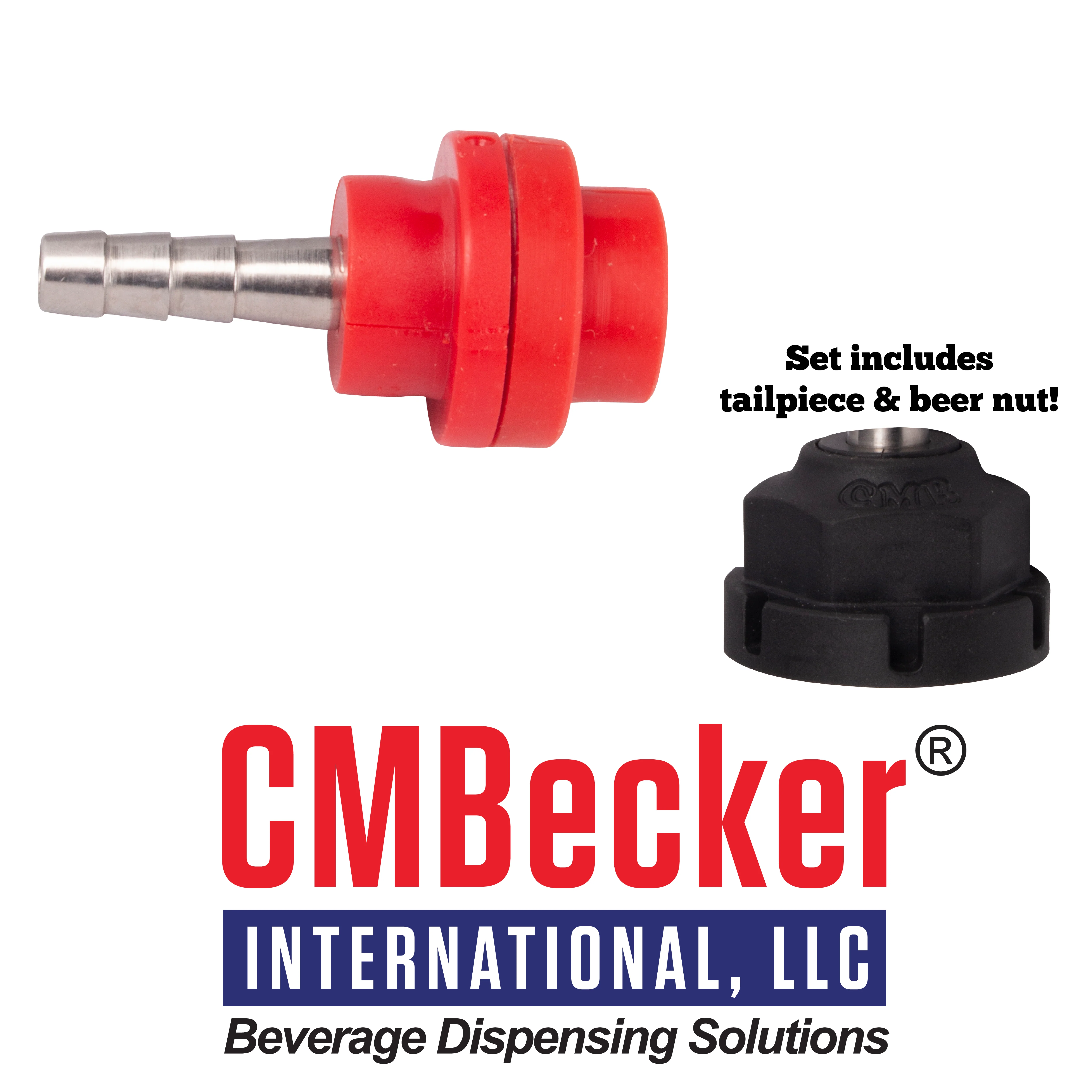 CMBecker Shank Tailpiece | 4mm (5/16") Barb | Beer Nut Included - Image 2