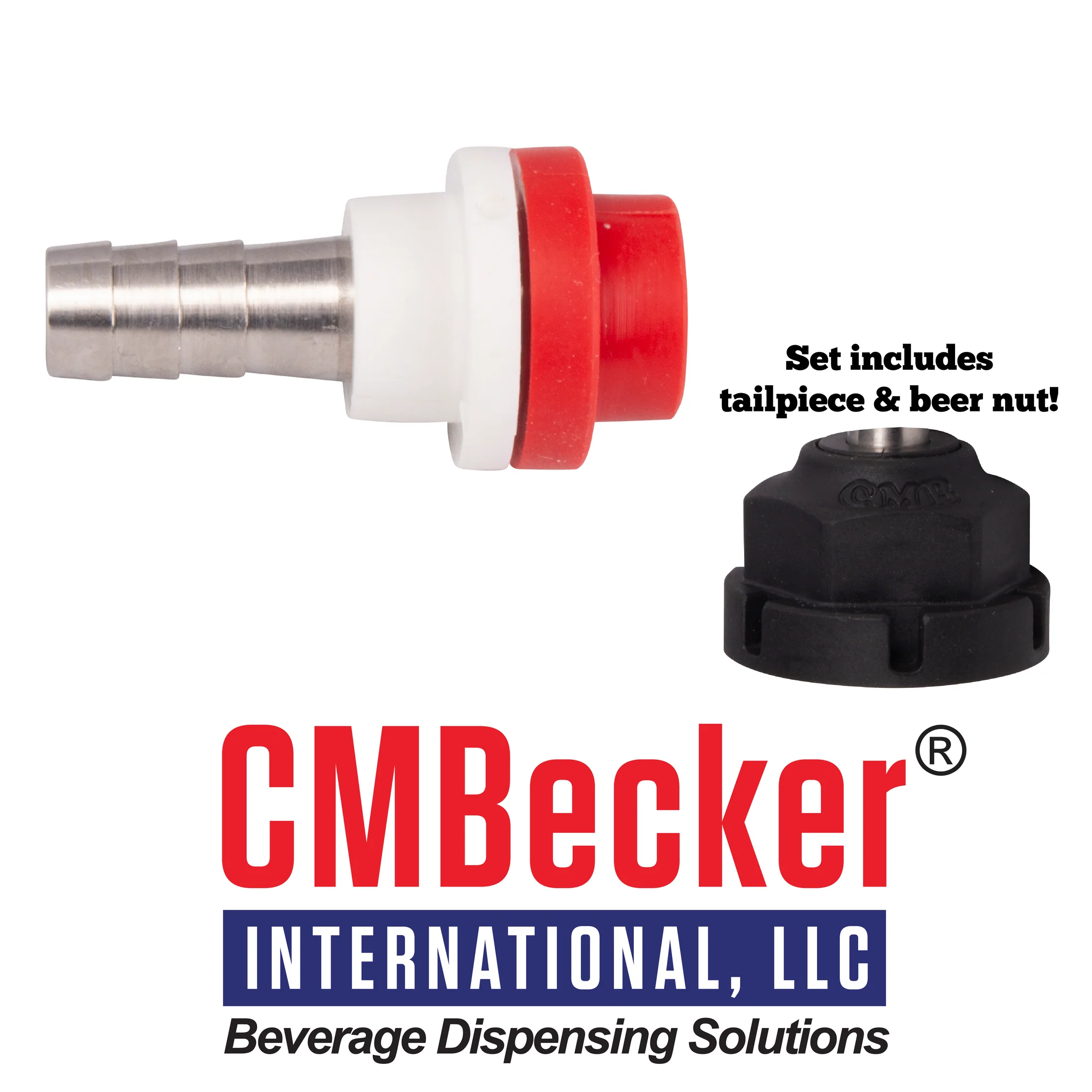 CMBecker Shank Tailpiece | 7mm (1/4") Barb | Beer Nut Included - Image 2
