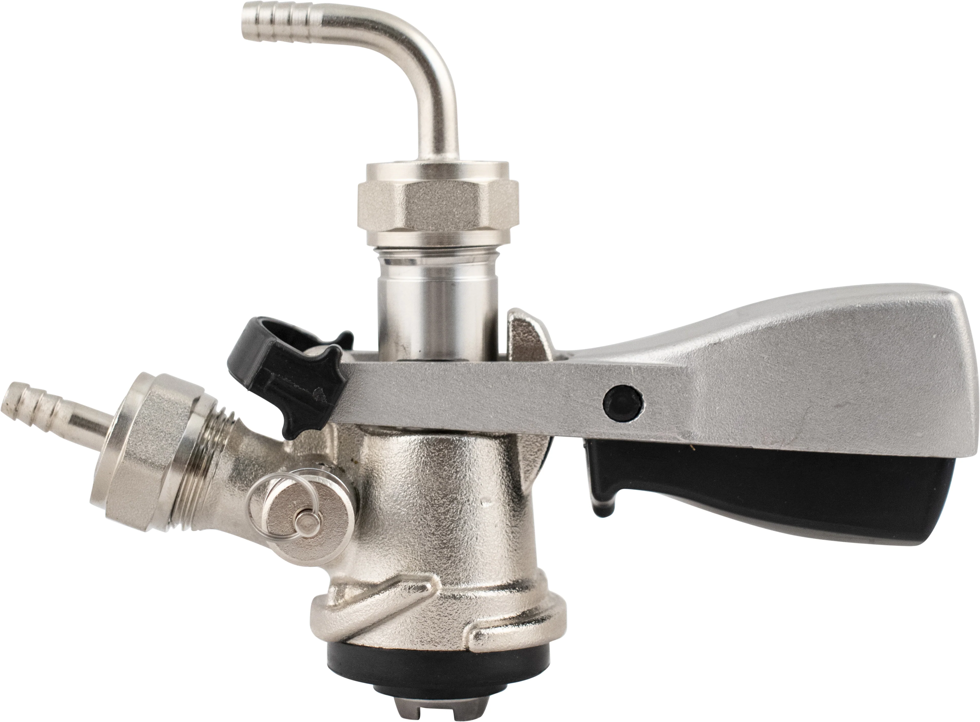 D-Style Keg Coupler | Sanke Keg Beer Tap | Stainless Steel Body & Probe | PRV | Beer & Gas Barbs Included - Image 3