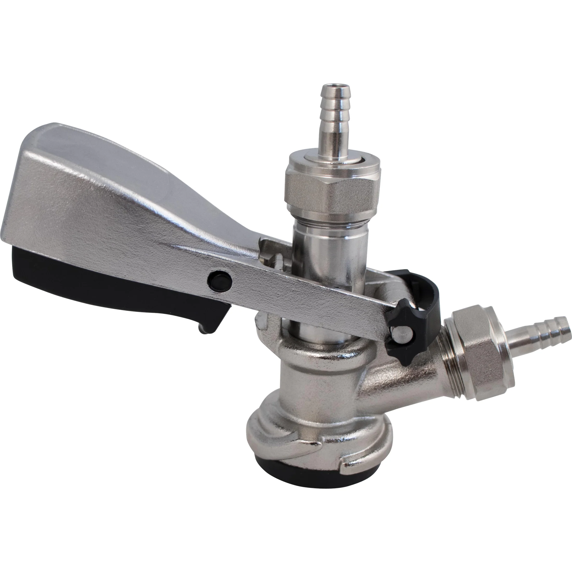 D-Style Keg Coupler | Sanke Keg Beer Tap | Stainless Steel Probe | PRV | Beer & Gas Barbs Included - Image 2
