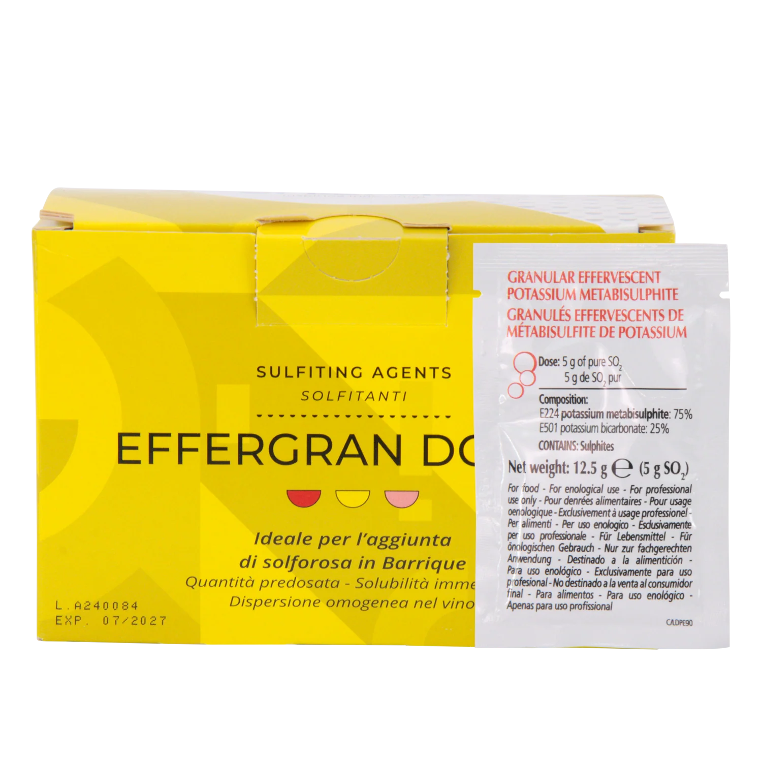 Enartis Effergran Dose 5 | Sulfite | 5 G active SO2 sachets | Box of 25