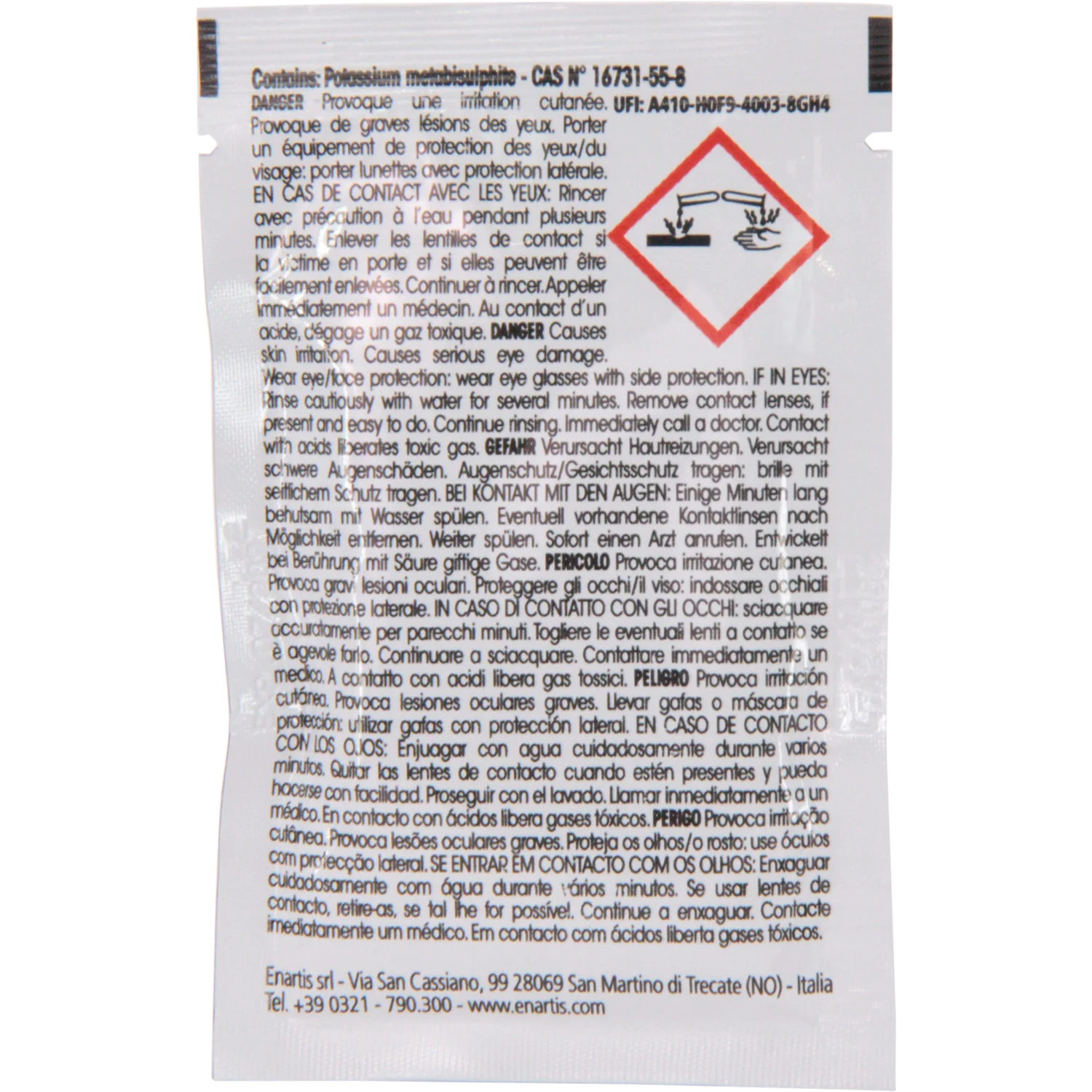 Enartis Effergran Dose 5 | Sulfite | 5 G active SO2 sachets | Box of 25 - Image 4