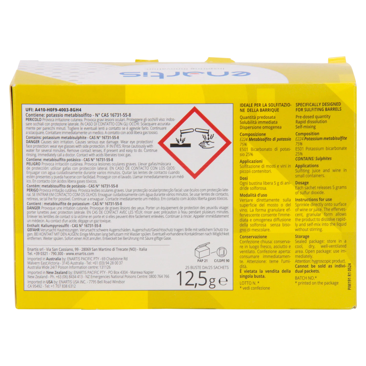 Enartis Effergran Dose 5 | Sulfite | 5 G active SO2 sachets | Box of 25 - Image 5