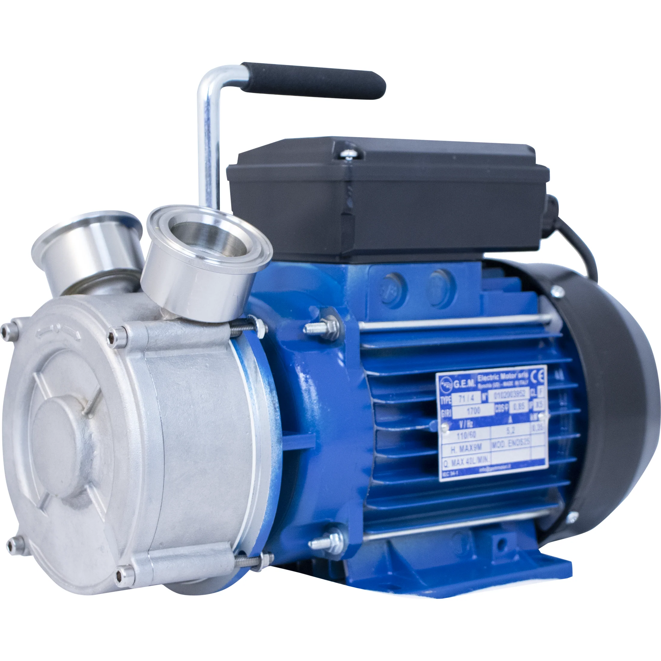EnoItalia Centrifugal Pump | ENOS 25 | Self-Priming | Stainless Steel | 11 GPM | 1.5 in. T.C. | 110V - Refurbished