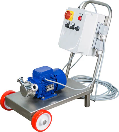EnoItalia Flexible Impeller Pump | Euro 30 | Self-Priming | Remote Control | Stainless Control Box & Trolley Cart | 19.8 GPM | 1.5 in. T.C. | 220V - Image 3
