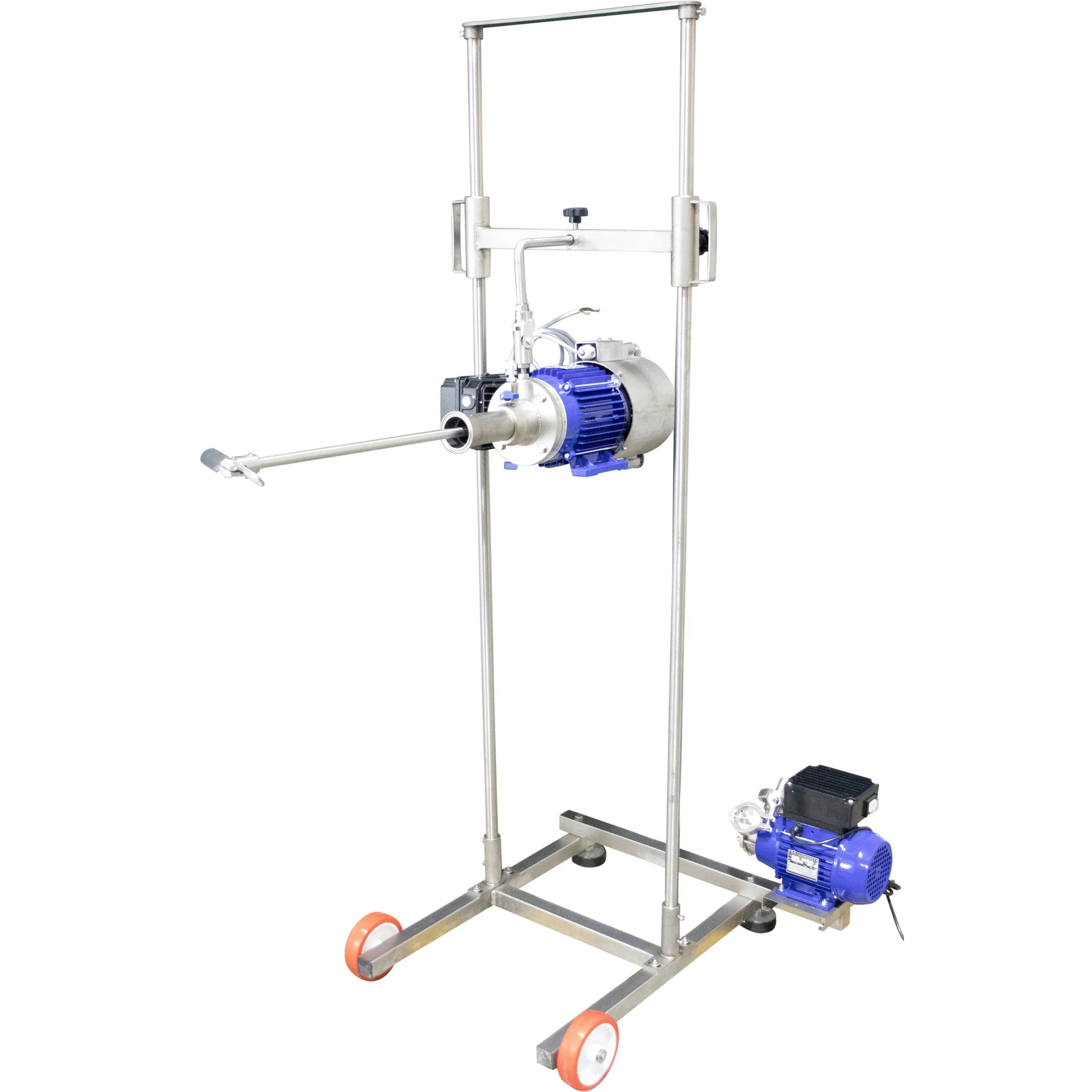 EnoItalia Wine Tank Mixer | Injection Pump | Variable Speed | Stainless Steel Mixing Rod & Cart | 1 HP | 1400 RPM | 220V Single Phase