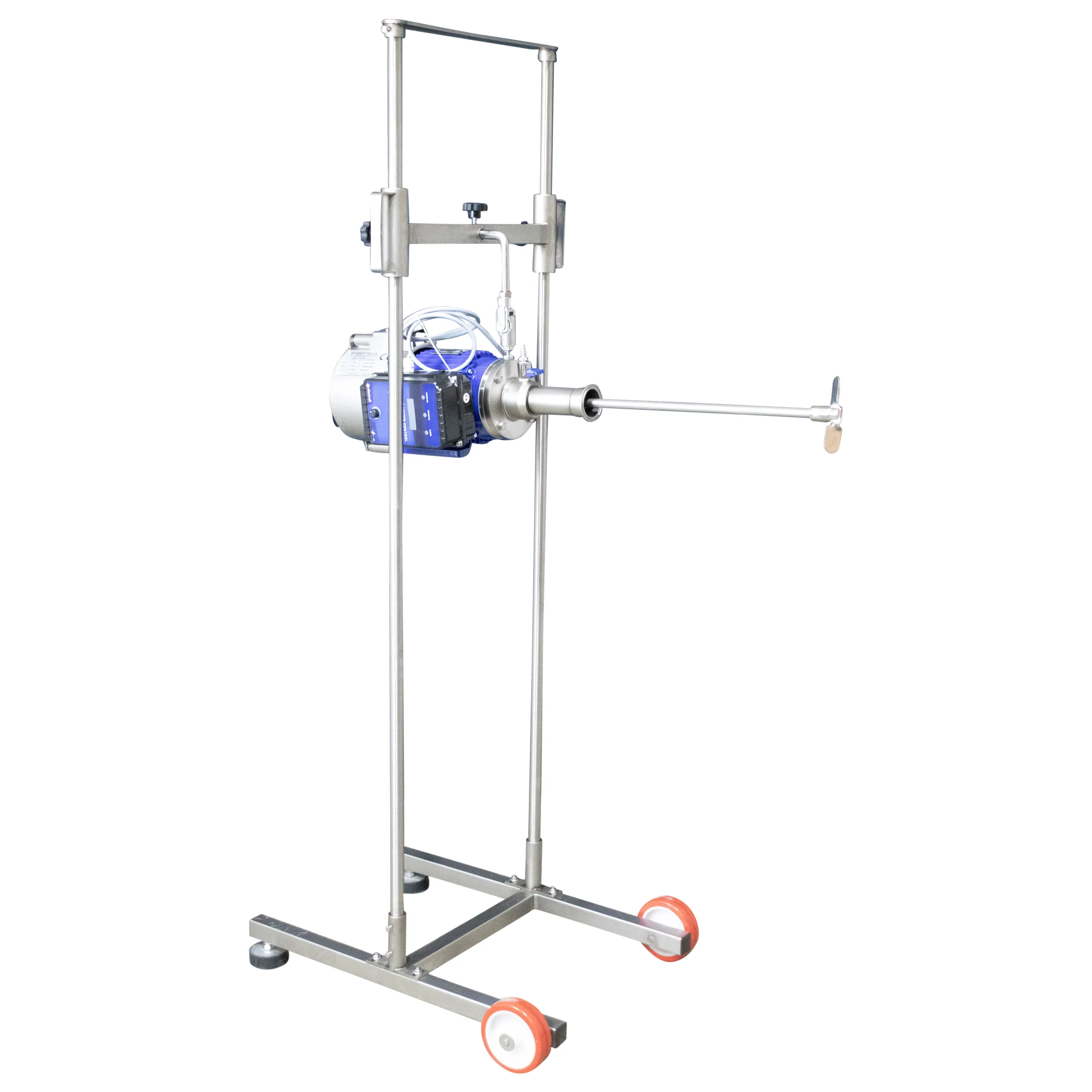 EnoItalia Wine Tank Mixer | Variable Speed | Stainless Steel Mixing Rod & Cart | 1 HP | 1400 RPM | 220V Single Phase