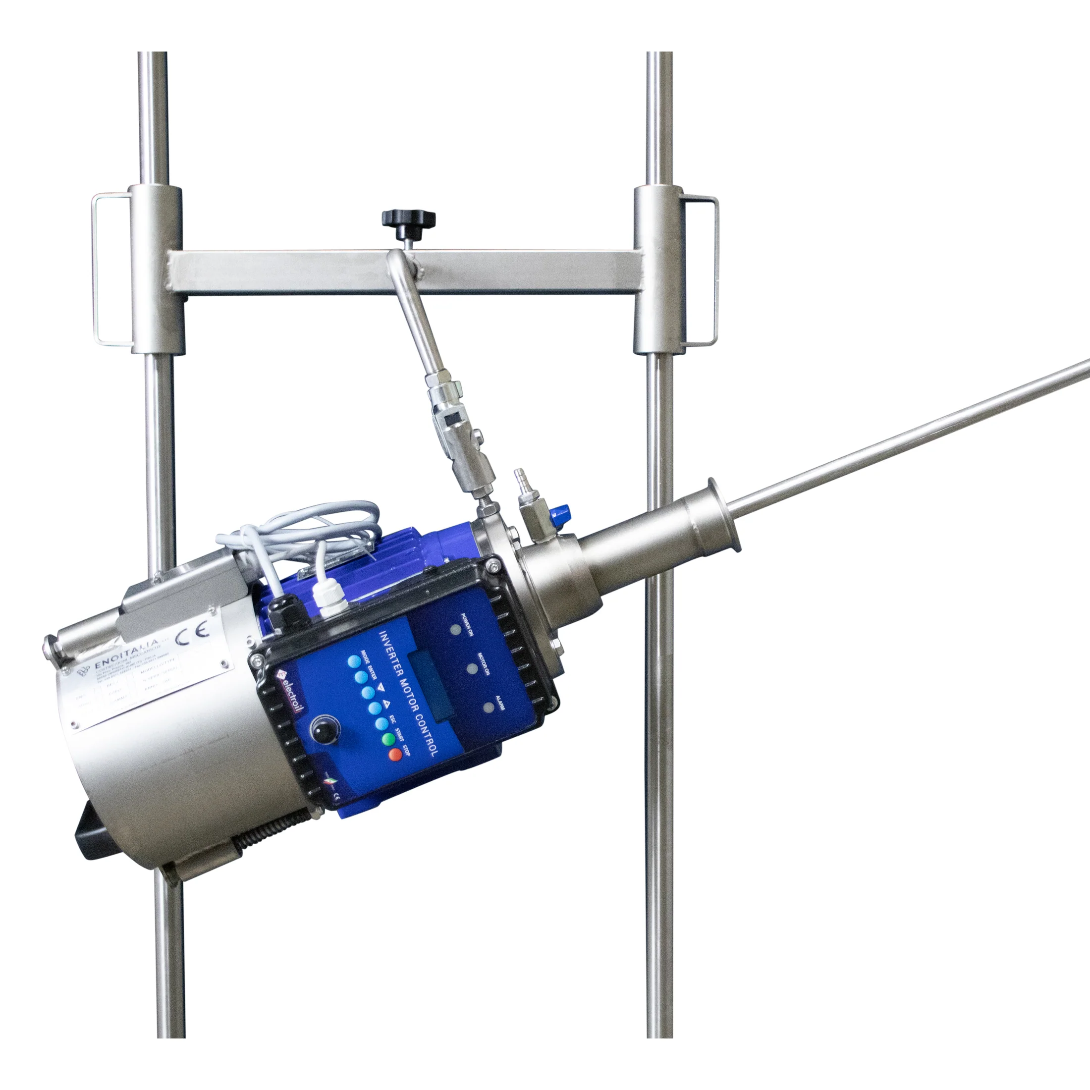 EnoItalia Wine Tank Mixer | Variable Speed | Stainless Steel Mixing Rod & Cart | 1 HP | 1400 RPM | 220V Single Phase - Image 14