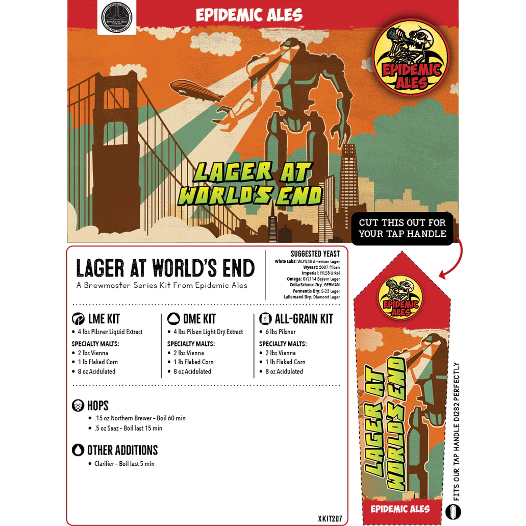 Epidemic Ales Lager at World's End | 5 Gallon Beer Recipe Kit | 2020 GABF Gold Medalist | All-Grain - Image 3