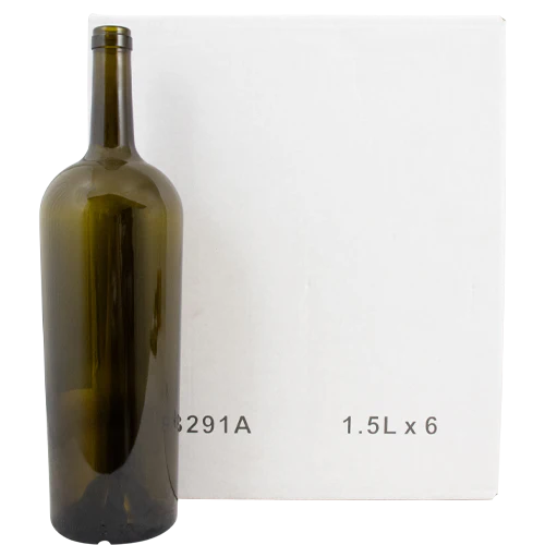 Farro Glass Premium Magnum Wine Bottle | Bordeaux | Antique Green | Tapered | 1.5L | Case of 6 - Image 6