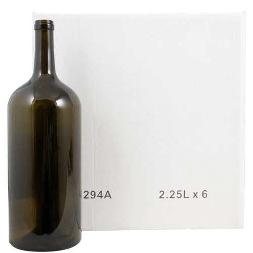 Farro Glass Premium "Marie Jeanne" Triple Wine Bottle | Bordeaux | Antique Green | 2.25L | Case of 6 - Image 4
