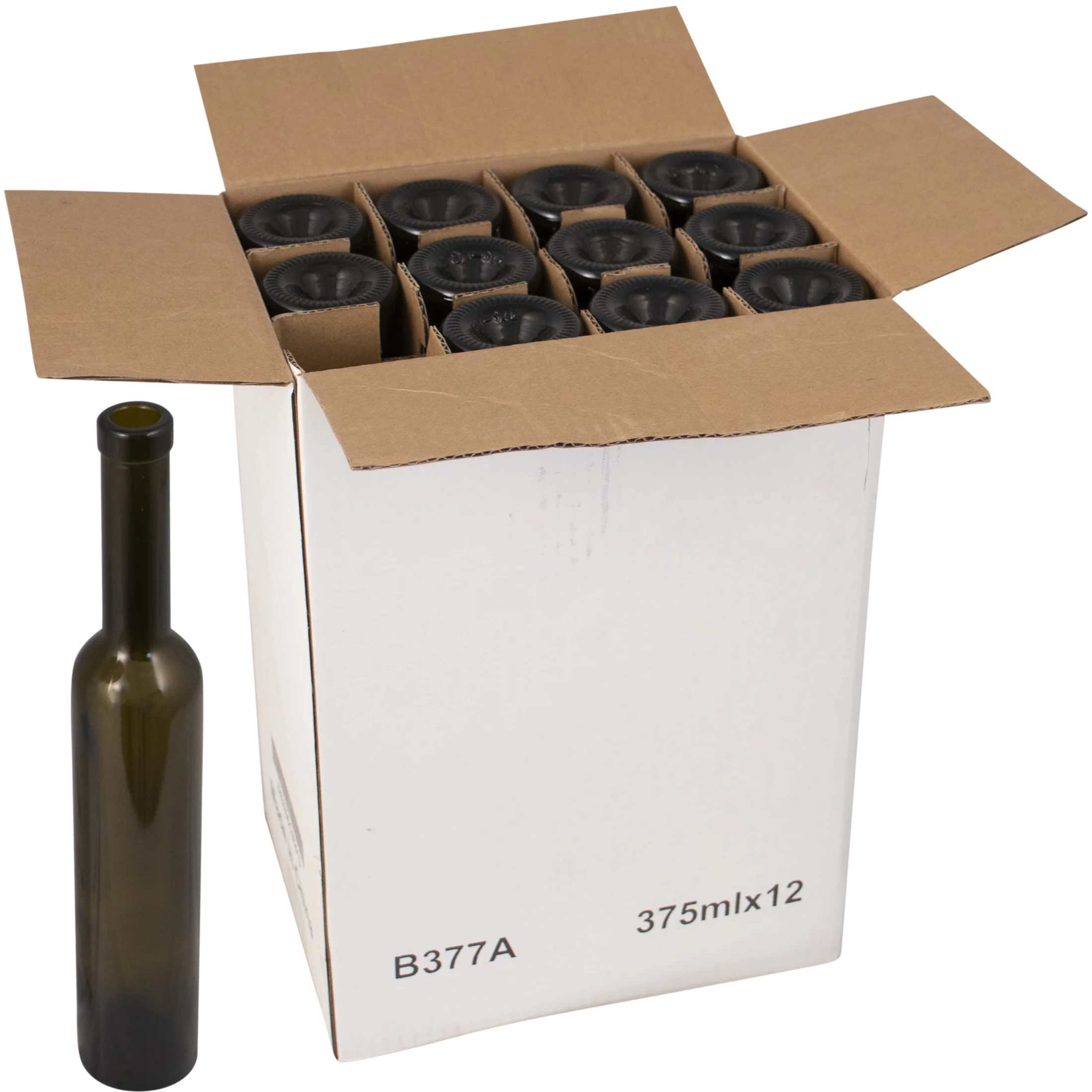 Farro Glass | Premium Wine Bottles | Bellissima | Antique Green | 375mL | Case of 12 - Image 2