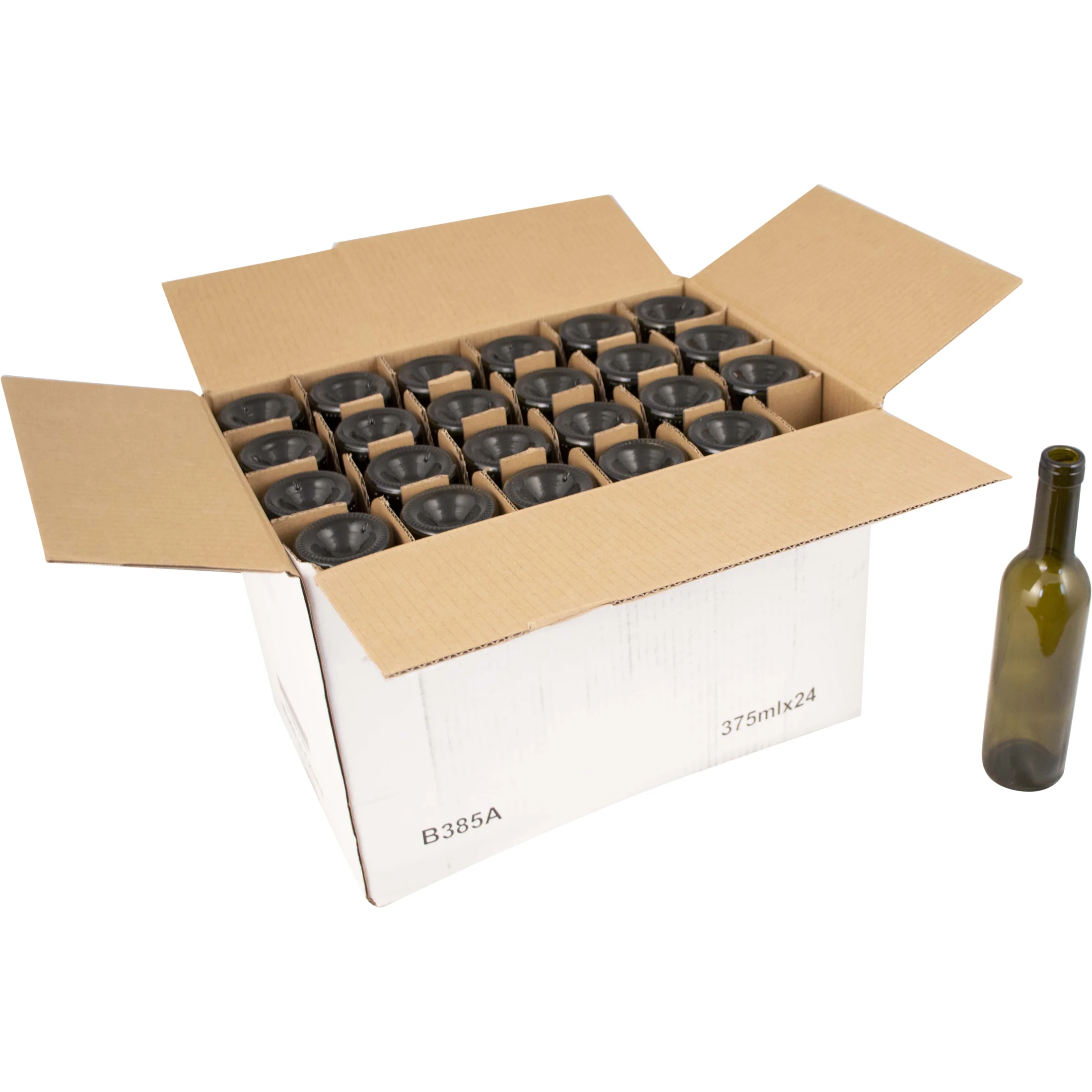 Farro Glass | Premium Wine Bottles | Bordeaux | Antique Green | 375mL | Case of 24 - Image 2