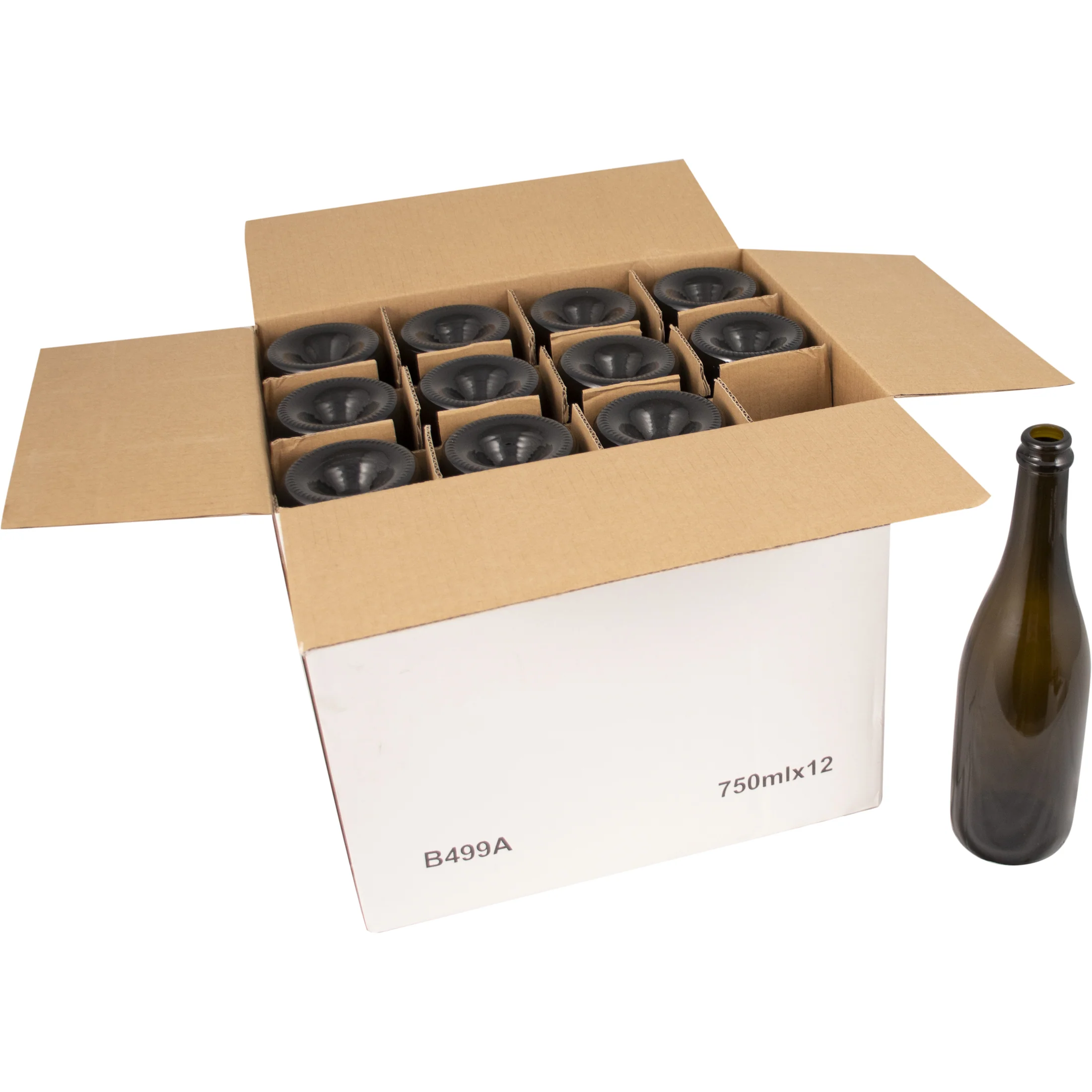 Farro Glass | Premium Wine Bottles | Champagne | Antique Green | 29mm Crown Finish | 750mL | Case of 12 - Image 3
