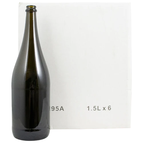 Farro Glass | Premium Wine Bottles | Large Format Magnum Wine Bottle | Champagne | Antique Green | 1.5L | Case of 6 - Image 4