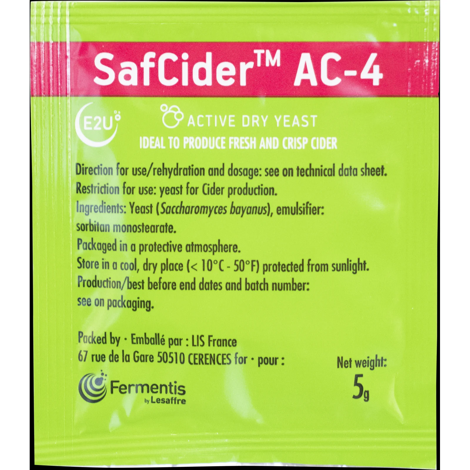 Fermentis | SafCider™ AC-4 | Dry Cider Yeast