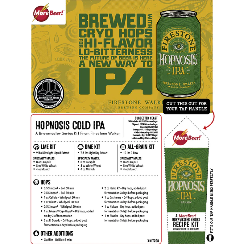 Firestone Walker Brewing Company Hopnosis Cold IPA | 5 Gallon Beer Recipe Kit | Extract - Image 3