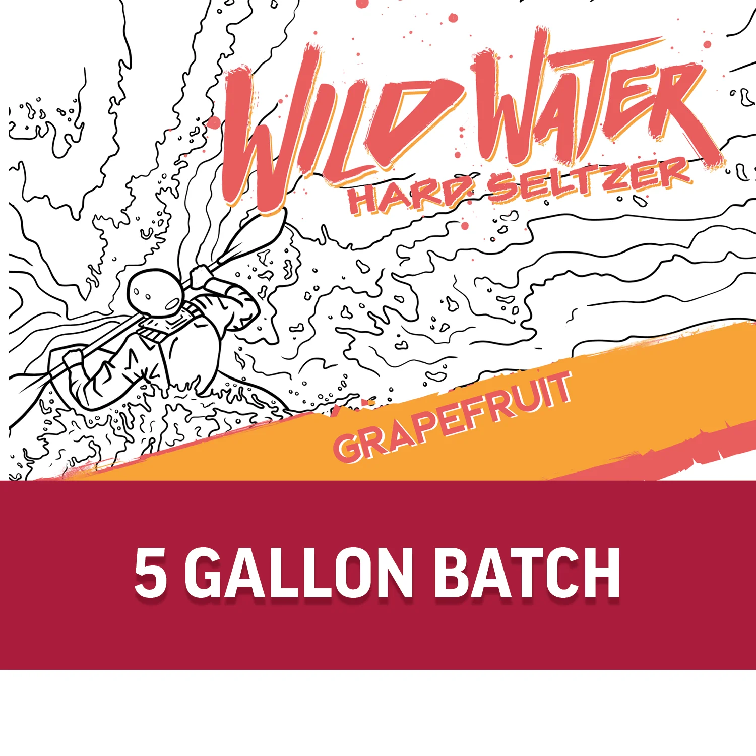 Flash Brewing® | Wild Water Grapefruit Hard Seltzer | 5 Gallon Recipe Kit | Just Mix & Ferment