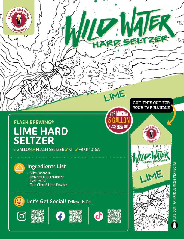 Flash Brewing® | Wild Water Lime Hard Seltzer | 5 Gallon Recipe Kit | Just Mix & Ferment - Image 3