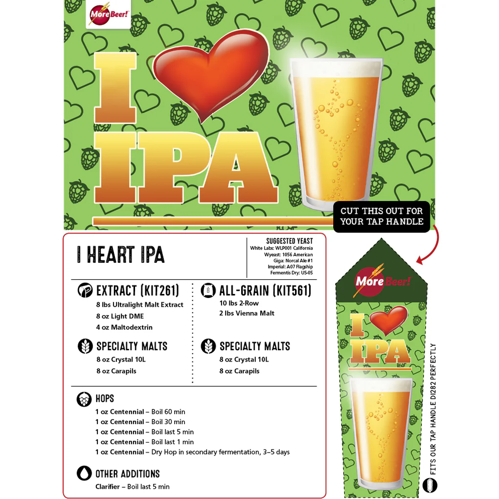 I Heart IPA | Bell's Two Hearted® IPA Clone | 5 Gallon Beer Recipe Kit | Extract - Image 3