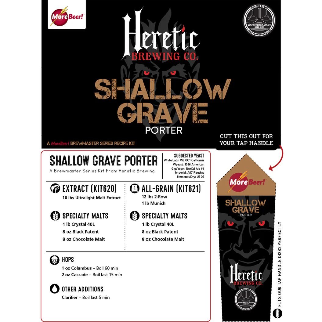 Heretic Brewing Company Shallow Grave® Robust Porter | 5 Gallon Beer Recipe Kit | Extract - Image 3