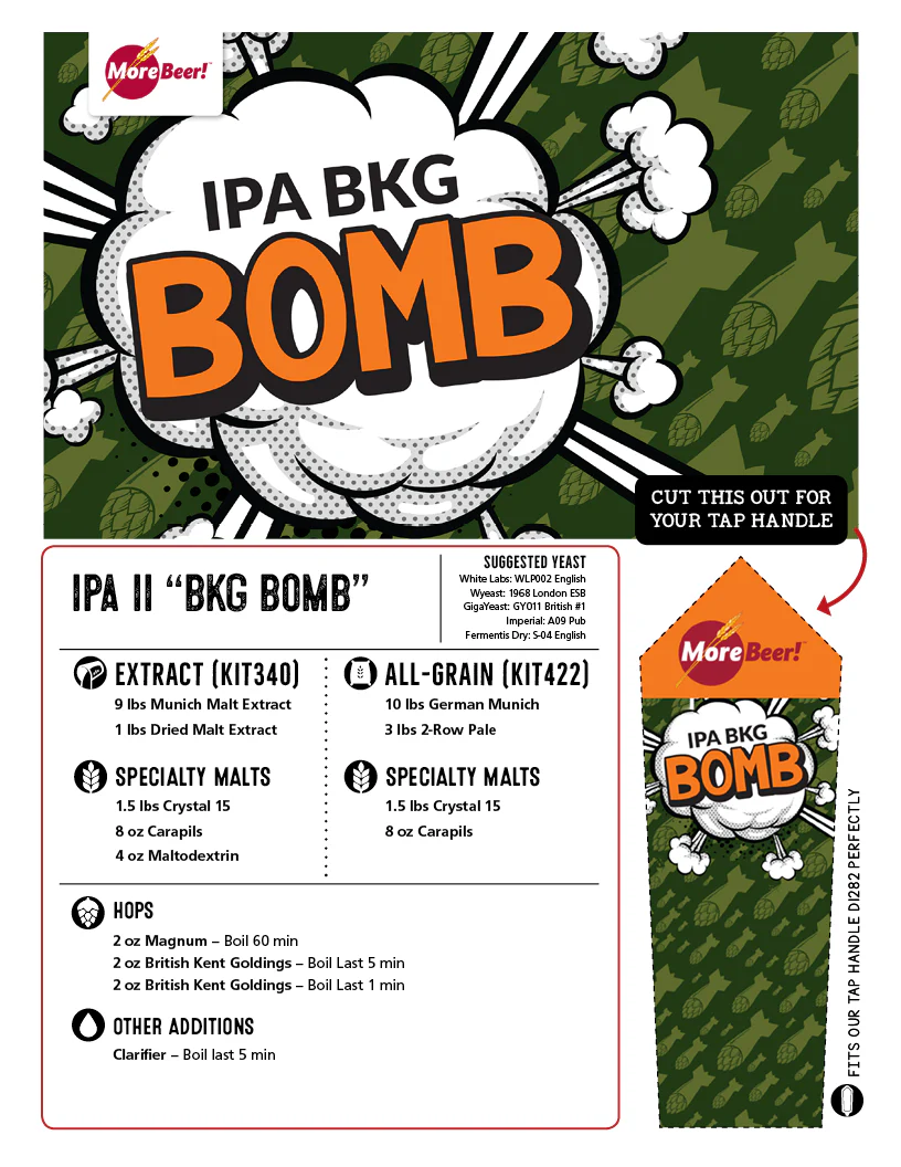 IPA II BKG Bomb | 5 Gallon Beer Recipe Kit | Liquid Malt Extract - Image 3