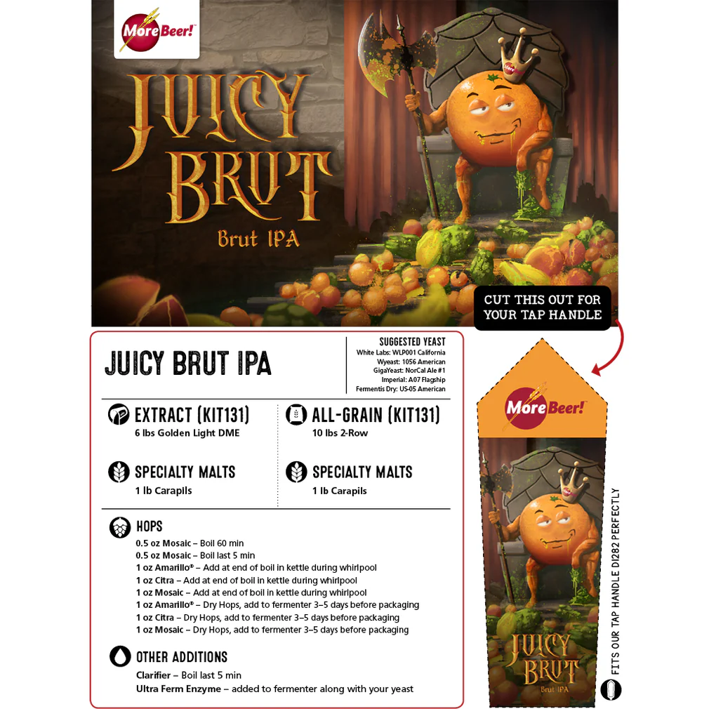 Juicy Brut IPA | 5 Gallon Beer Recipe Kit | Extract - Image 3