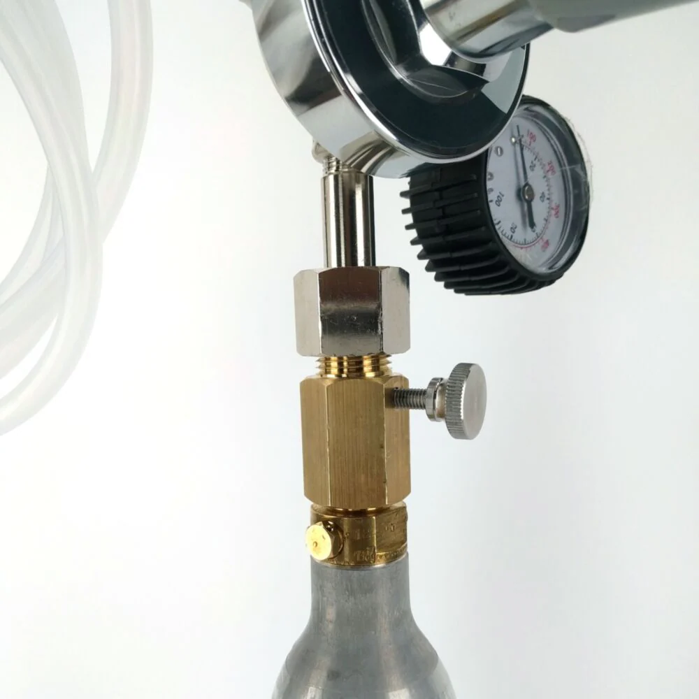 KegLand Deluxe Sodastream Cylinder Adapter w/ Pin Adjustment | CGA320 Male Thread x TR21-4 Female Thread | KL24662 - Image 7