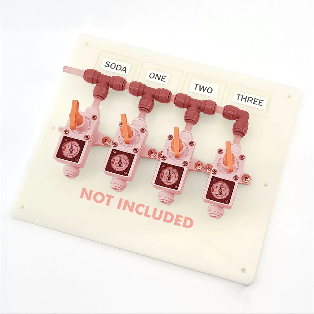 KegLand | Gas Board for Duotight In-Line Regulators | 4 Output
