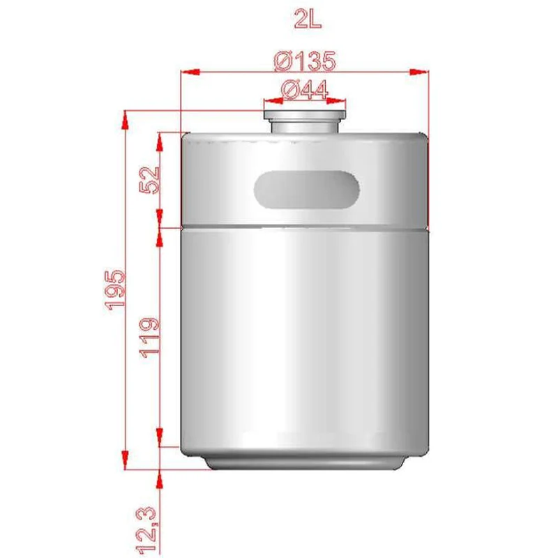 KegLand Mini Keg | Stainless Pressurizable Beer Keg | 2L | 0.5 Gallon - Image 2