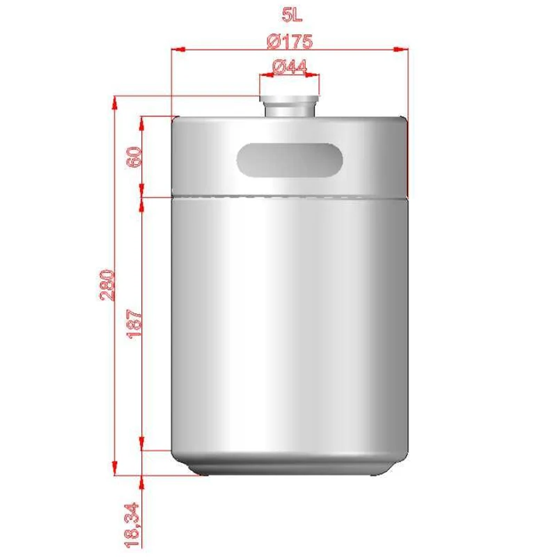 KegLand Mini Keg | Stainless Pressurizable Beer Keg | 5L | 1.3 Gallon - Image 2