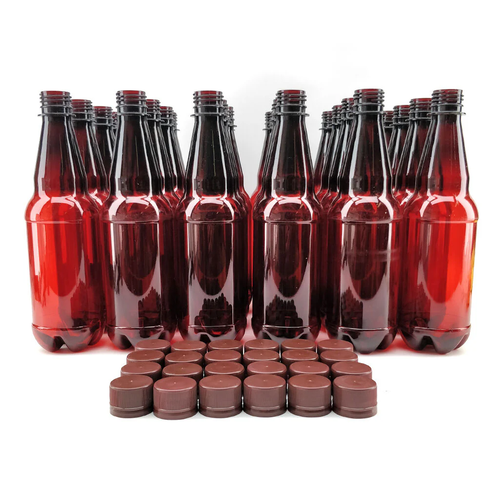 KegLand PET Beer Bottles | Plastic Reusable Bottles | Reusable Screw Caps Included | 16.9 oz | 500mL | Case of 24 - Image 3
