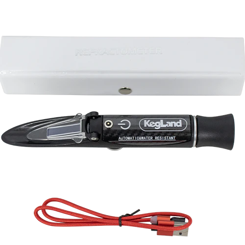 KegLand Saber Refractometer | Auto Temperature Compensation | LED Light Sample Illumination | Triple Scale | SG Sugar, Brix, SG Wort | Magnetic Rechargeable Battery | Water Resistant | Carrying Case - Image 7