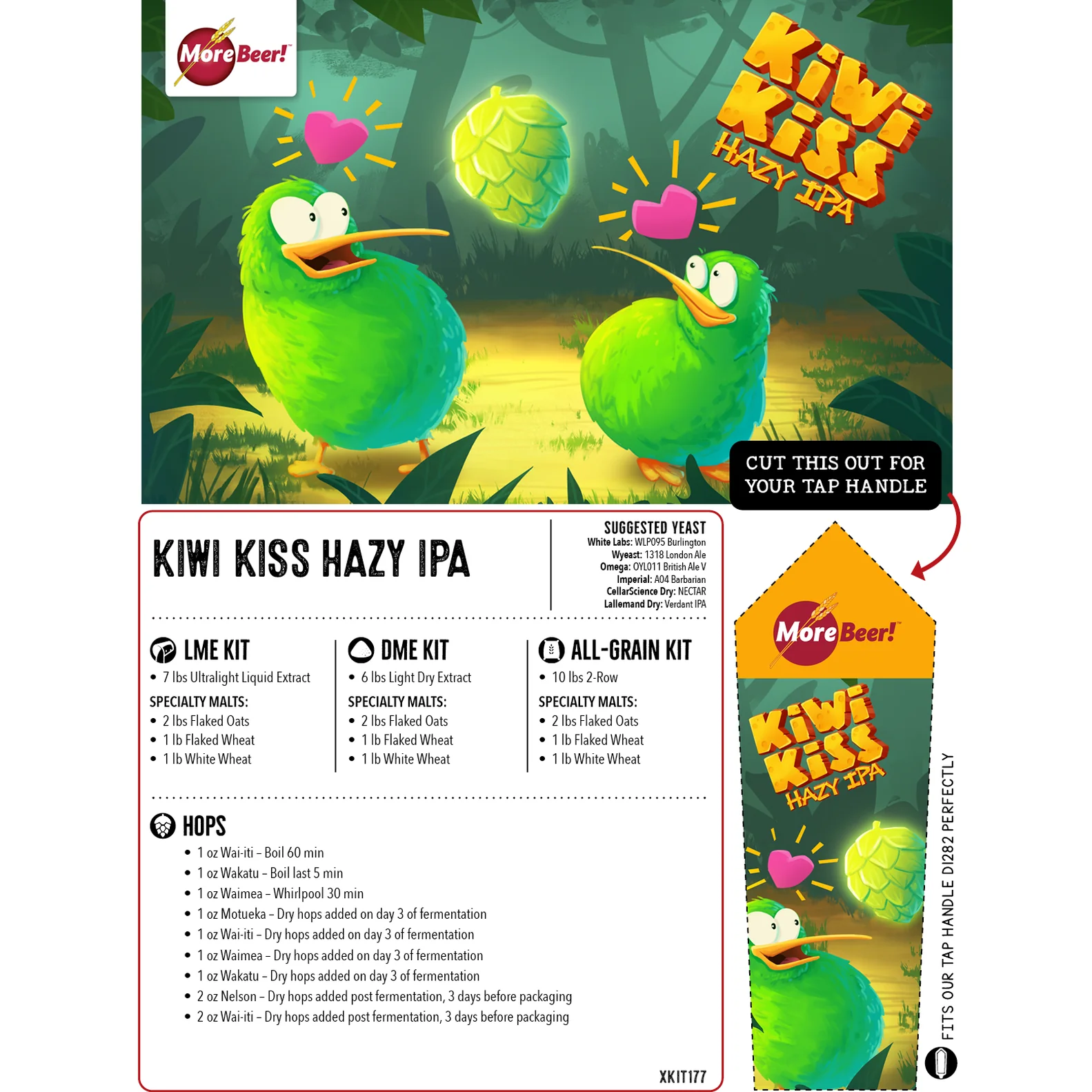Kiwi Kiss Hazy IPA | 5 Gallon Beer Recipe Kit | Extract - Image 3