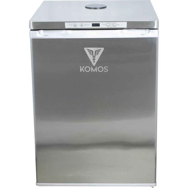 KOMOS® Deluxe Kegerator | Stainless Steel Exterior | Digital Thermostat | Casters | Regulator | Fits 1 Half Barrel Keg or 4 Corny Kegs | No Tower - Refurbished