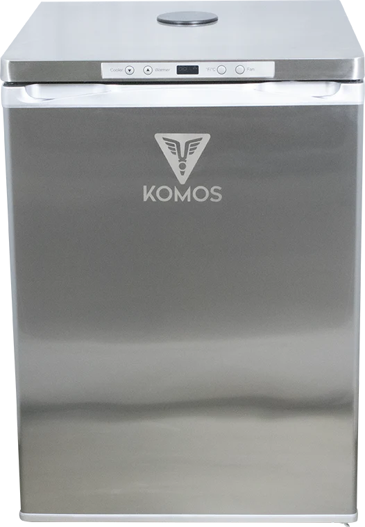 KOMOS® Deluxe Kegerator | Stainless Steel Exterior | Digital Thermostat | Casters | Regulator | Fits 1 Half Barrel Keg or 4 Corny Kegs | No Tower - Refurbished