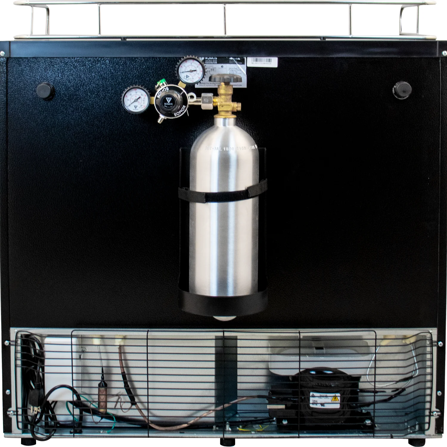 KOMOS® Double-Wide Kegerator | Stainless Double T Bar Tower - 8 Tap | Fan Cooled Stainless Tower | Digital Thermostat | Casters | Regulator | Fits 2 Half Barrel Kegs or 8 Corny Kegs - Image 13